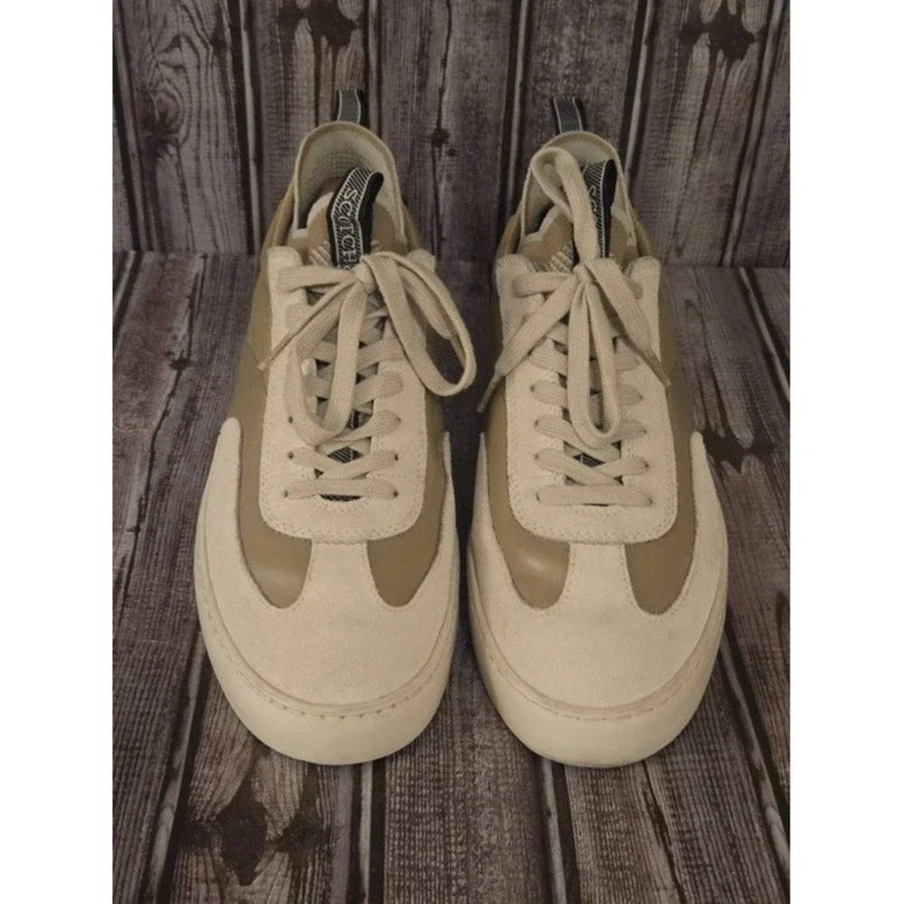 Sz 12 /‎ 46 Men's Scotch & Soda Plakka Multi Sand Olive Leather Shoes Sneakers
